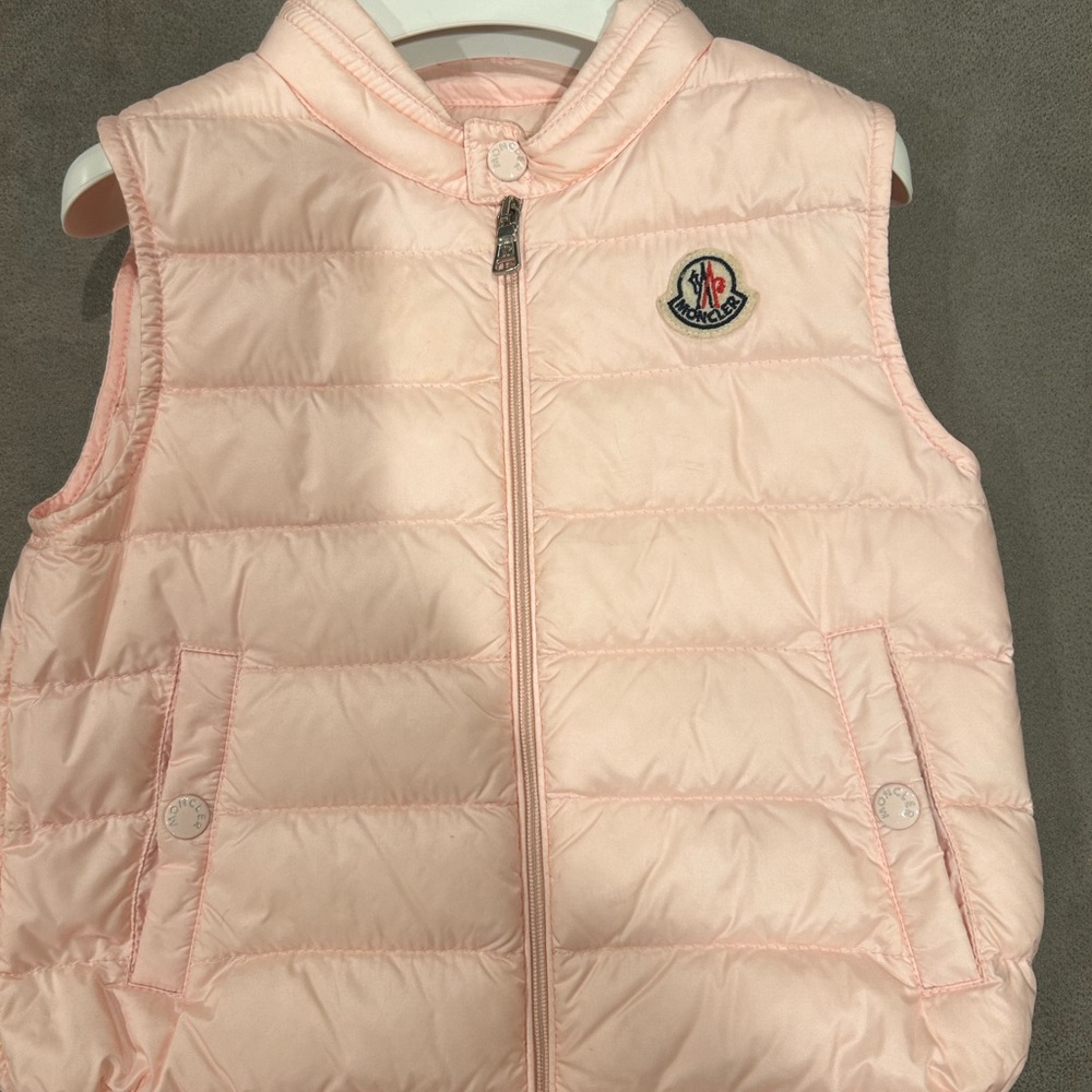 Moncler Light Pink Quilted Vest 100% Authentic